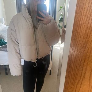 Oversized cream puffer jacket. Like new condition!